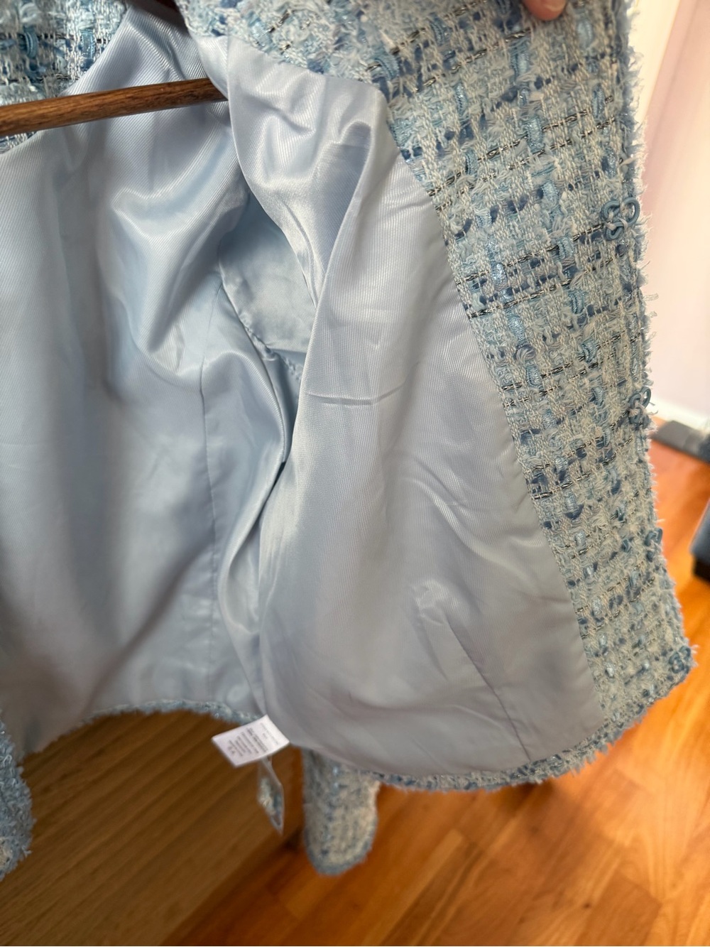 ASTR Powder Blue Tweed Cropped Blazer - Picture 4 of 5